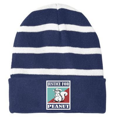 Justice For Peanut The Squirrel Striped Beanie with Solid Band