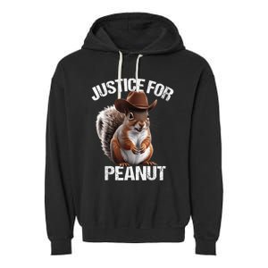 Justice For Peanut The Squirrel Cowboy Hat Peanut Squirrel Garment-Dyed Fleece Hoodie