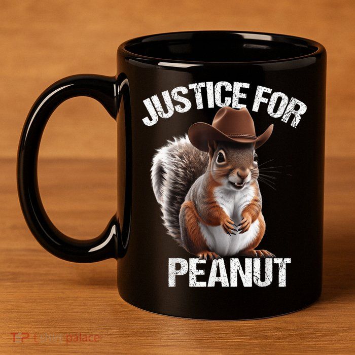 Justice For Peanut The Squirrel Cowboy Hat Peanut Squirrel 11oz C Handle Ceramic Mug