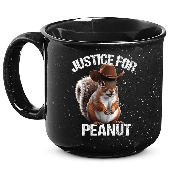 Justice For Peanut The Squirrel Cowboy Hat Peanut Squirrel 15oz Campfire Ceramic Mug