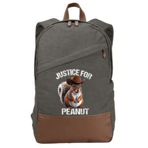 Justice For Peanut The Squirrel Cowboy Hat Peanut Squirrel Cotton Canvas Backpack