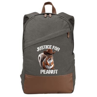 Justice For Peanut The Squirrel Cowboy Hat Peanut Squirrel Cotton Canvas Backpack