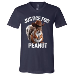 Justice For Peanut The Squirrel Cowboy Hat Peanut Squirrel V-Neck T-Shirt