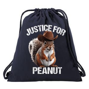 Justice For Peanut The Squirrel Cowboy Hat Peanut Squirrel Drawstring Bag