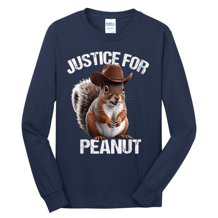 Justice For Peanut The Squirrel Cowboy Hat Peanut Squirrel Tall Long Sleeve T-Shirt