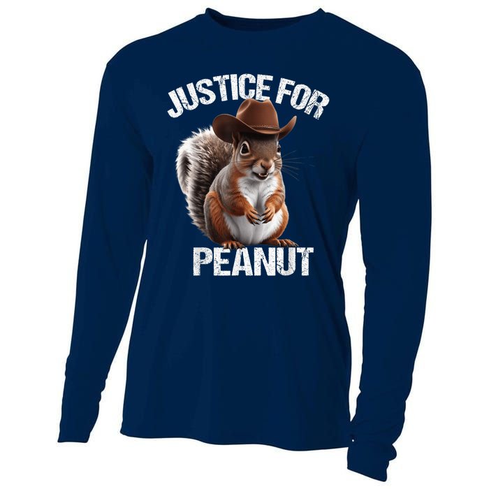 Justice For Peanut The Squirrel Cowboy Hat Peanut Squirrel Cooling Performance Long Sleeve Crew