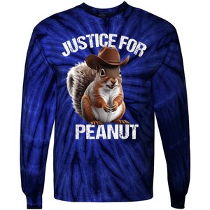 Justice For Peanut The Squirrel Cowboy Hat Peanut Squirrel Tie-Dye Long Sleeve Shirt