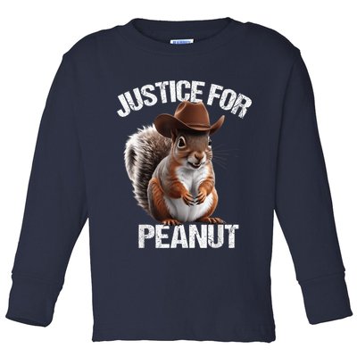 Justice For Peanut The Squirrel Cowboy Hat Peanut Squirrel Toddler Long Sleeve Shirt