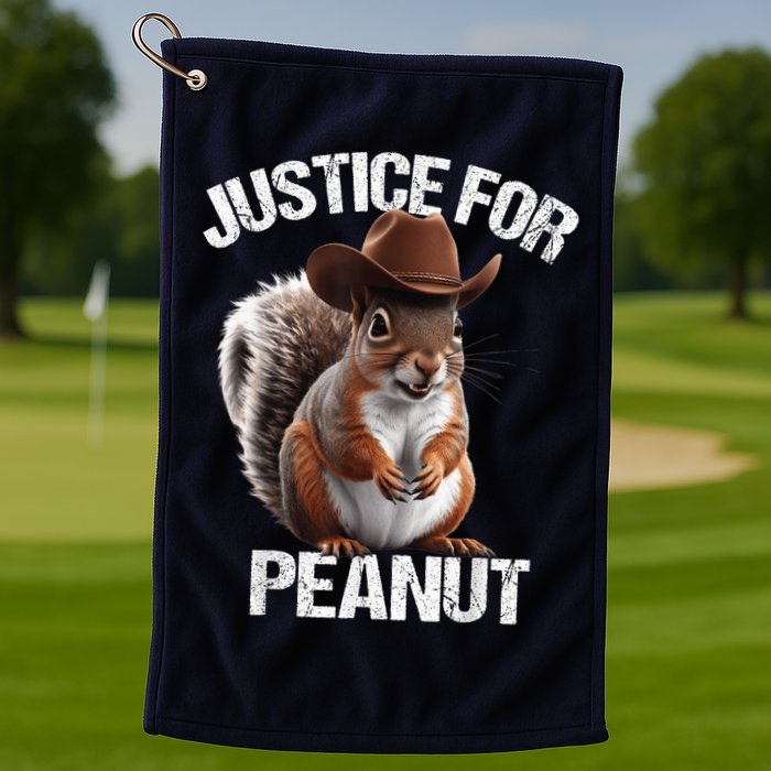Justice For Peanut The Squirrel Cowboy Hat Peanut Squirrel Golf Towel