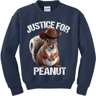 Justice For Peanut The Squirrel Cowboy Hat Peanut Squirrel Kids Sweatshirt