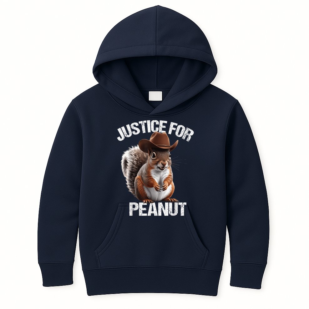 Justice For Peanut The Squirrel Cowboy Hat Peanut Squirrel Kids Hoodie