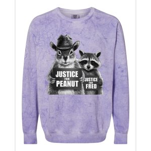 Justice For Peanut The Squirrel Cowboy Hat Colorblast Crewneck Sweatshirt