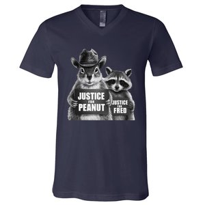 Justice For Peanut The Squirrel Cowboy Hat V-Neck T-Shirt