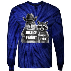 Justice For Peanut The Squirrel Cowboy Hat Tie-Dye Long Sleeve Shirt