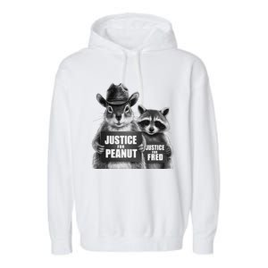 Justice For Peanut The Squirrel Cowboy Hat Garment-Dyed Fleece Hoodie