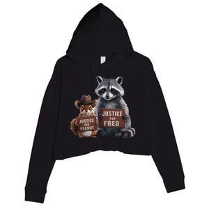 Justice For Peanut The Squirrel Supporter Crop Fleece Hoodie