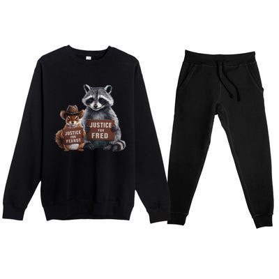 Justice For Peanut The Squirrel Supporter Premium Crewneck Sweatsuit Set