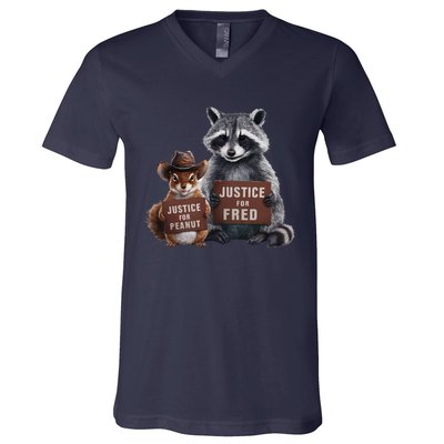 Justice For Peanut The Squirrel Supporter V-Neck T-Shirt