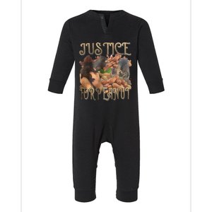 Justice For Peanut Fred The Raccoon Support Animal Rights Infant Fleece One Piece