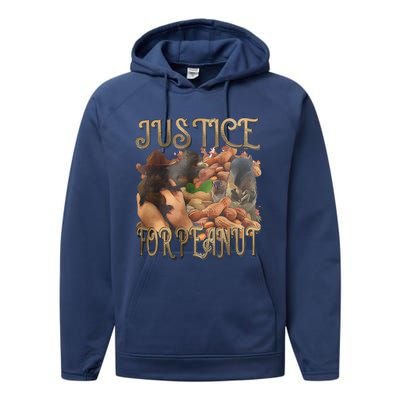 Justice For Peanut Fred The Raccoon Support Animal Rights Performance Fleece Hoodie