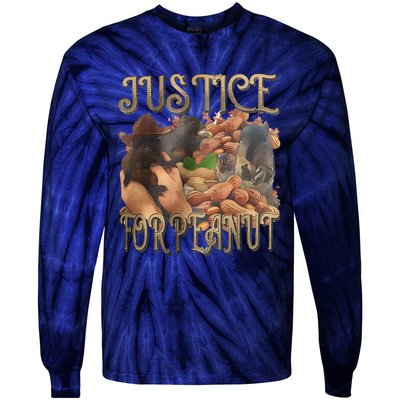 Justice For Peanut Fred The Raccoon Support Animal Rights Tie-Dye Long Sleeve Shirt