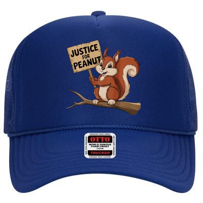 Justice For Peanut The Squirrel P’Nut Pnut Peanut High Crown Mesh Back Trucker Hat