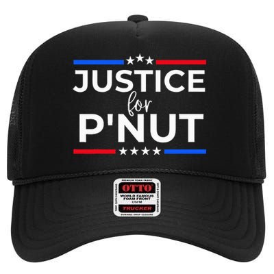 Justice For PNut Peanut Squirrel Lovers High Crown Mesh Back Trucker Hat