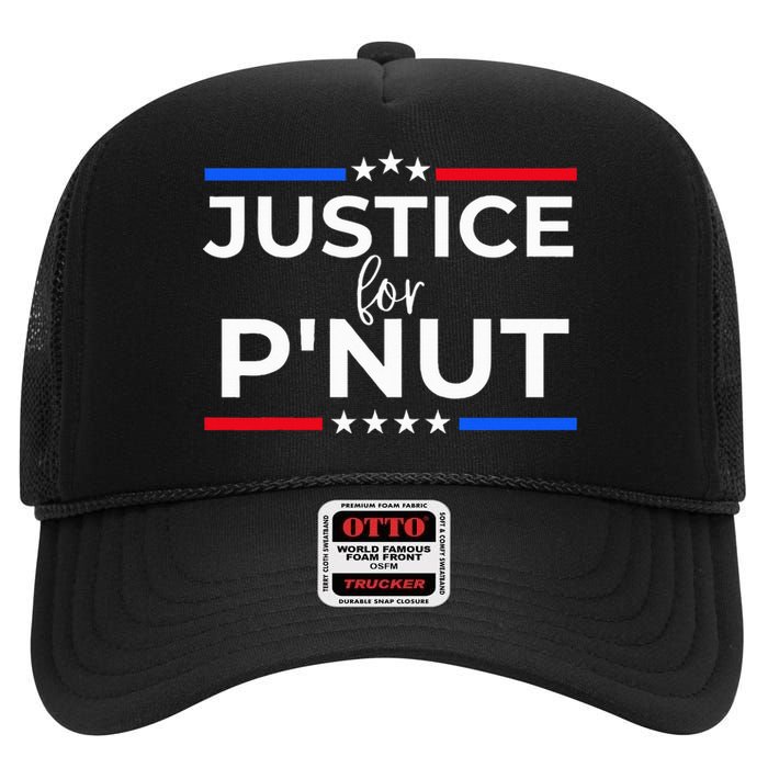 Justice For PNut Peanut Squirrel Lovers High Crown Mesh Back Trucker Hat