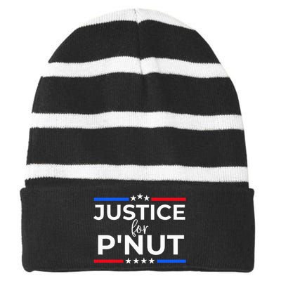 Justice For PNut Peanut Squirrel Lovers Striped Beanie with Solid Band