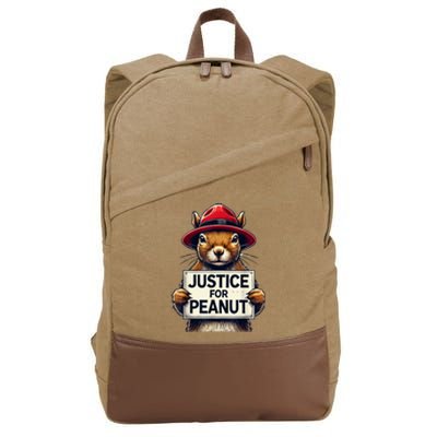 Justice For Peanut The Squirrel Wanted Cotton Canvas Backpack