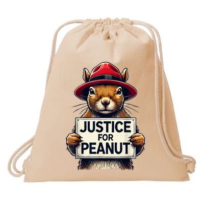 Justice For Peanut The Squirrel Wanted Drawstring Bag