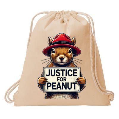 Justice For Peanut The Squirrel Wanted Drawstring Bag