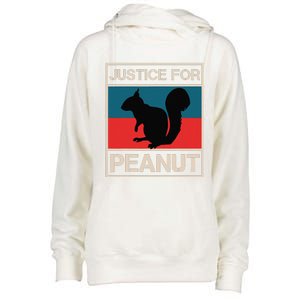 Justice For Peanut The Squirrel Womens Funnel Neck Pullover Hood