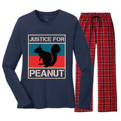 Justice For Peanut The Squirrel Women's Long Sleeve Flannel Pajama Set 