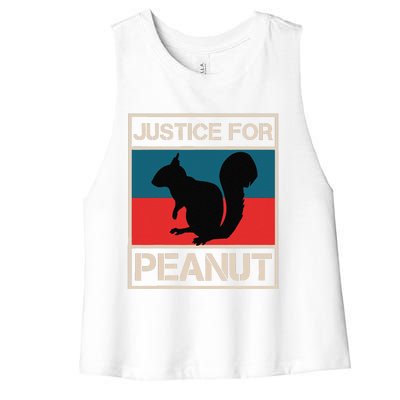 Justice For Peanut The Squirrel Women's Racerback Cropped Tank