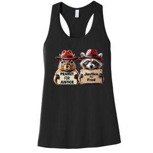 Justice For Peanut The Squirrel Justice For Fred The Raccoon Women's Racerback Tank