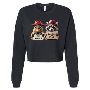 Justice For Peanut The Squirrel Justice For Fred The Raccoon Cropped Pullover Crew