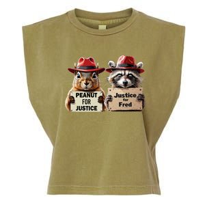 Justice For Peanut The Squirrel Justice For Fred The Raccoon Garment-Dyed Women's Muscle Tee