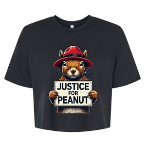 Justice For Peanut The Squirrel Wanted Bella+Canvas Jersey Crop Tee