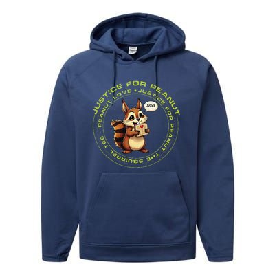 Justice For Peanut And Fred Squirrel Lovers Performance Fleece Hoodie