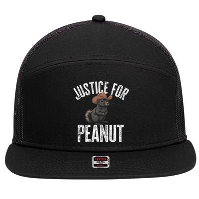 Justice For Peanut The Squirrel Peanut Squirrel 7 Panel Mesh Trucker Snapback Hat