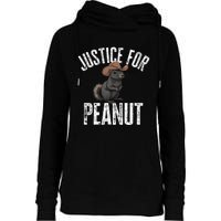 Justice For Peanut The Squirrel Peanut Squirrel Womens Funnel Neck Pullover Hood