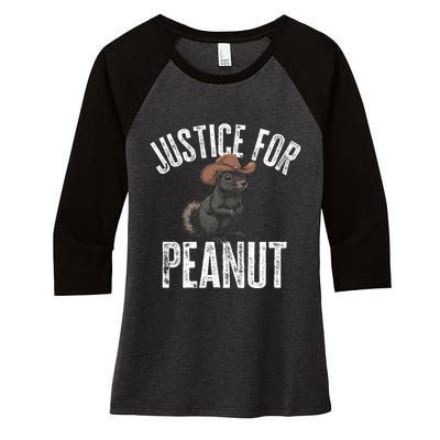 Justice For Peanut The Squirrel Peanut Squirrel Women's Tri-Blend 3/4-Sleeve Raglan Shirt