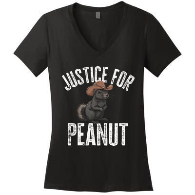 Justice For Peanut The Squirrel Peanut Squirrel Women's V-Neck T-Shirt