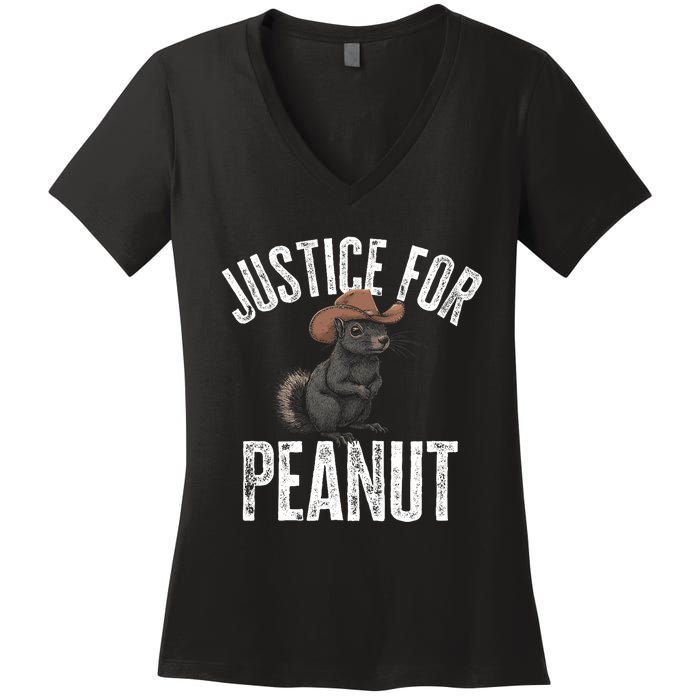 Justice For Peanut The Squirrel Peanut Squirrel Women's V-Neck T-Shirt