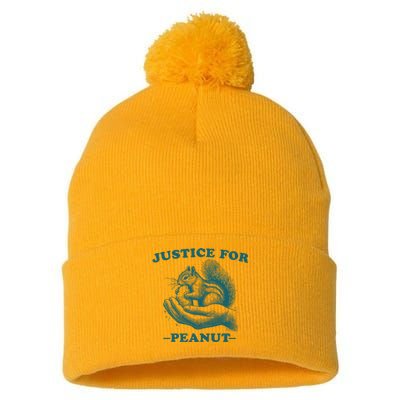 Justice For Peanut The Squirrel Peanut Squirrel Trending Pom Pom 12in Knit Beanie