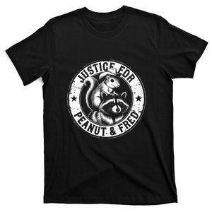 Justice For Peanut & Fred Cute Squirrel Cowboy Hat Racoon T-Shirt