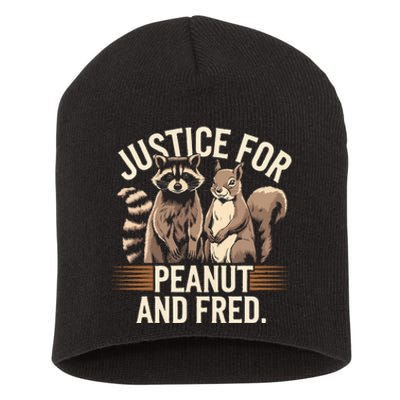 Justice For Peanut And Fred Peanut Squirrel Fred Raccoon Short Acrylic Beanie