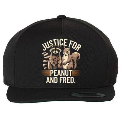 Justice For Peanut And Fred Peanut Squirrel Fred Raccoon Wool Snapback Cap