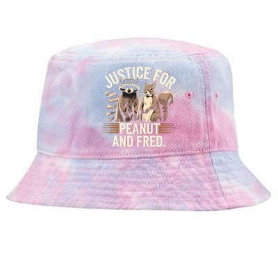 Justice For Peanut And Fred Peanut Squirrel Fred Raccoon Tie-Dyed Bucket Hat